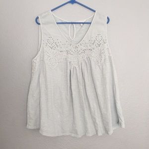 Lucky Brand Light Blue Tank Plus Size 3X